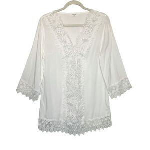 Solitaire lace tunic White Sz M